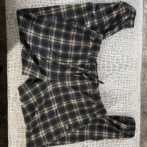 Albion Plaid Track Pants - Black and Cream